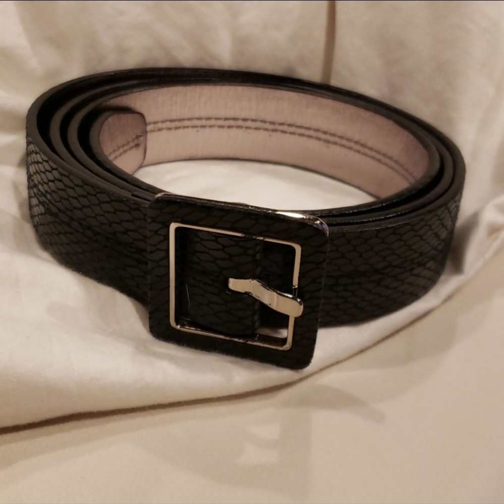 NWOT Calvin Klein Genuine Black Snake Leather Belt Size XL